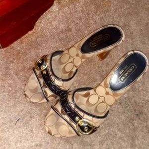 SIZE 10 COACH WOMEN'S MULES,WORN ONCE!